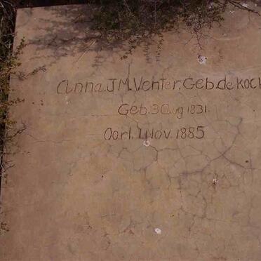 VENTER Anna Johanna Magdalena nee DE KOCK 1831-1885