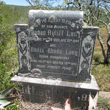 LONG Reuben Ayliff -1944 &amp; Annis Rhoda RICHARDSON 1871-1945