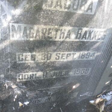 BAKKES Vallentyn 1885-1961 &amp; Jacoba Magaretha 1894-1969