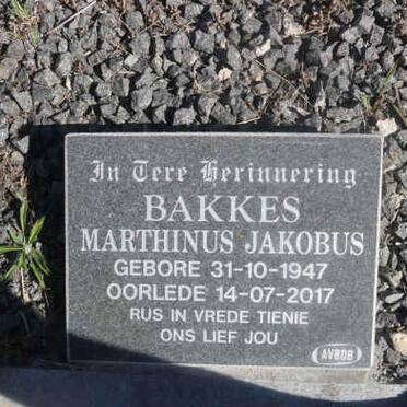 BAKKES Marthinus Jakobus 1947-2017