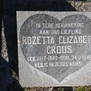 CROUS Rozetta Elizabeth 1948-1949