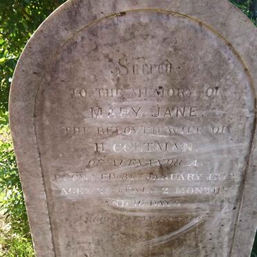 COLTMAN Mary Jane -1872