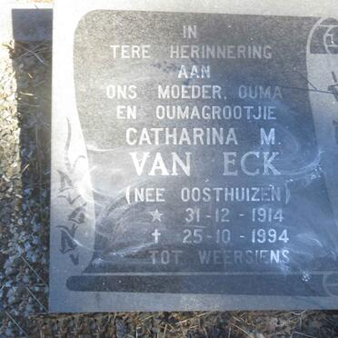 ECK Catharina M., van nee OOSTHUIZEN 1914-1994