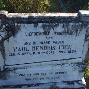 FICK Paul Hendrik 1881-1954