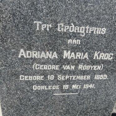 KROG Adriana Maria nee VAN ROOYEN 1855-1941