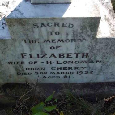 LONGMAN Elizabeth nee CHERRY -1932