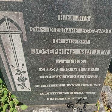 MULLER Josephine nee FICK 1884-1945
