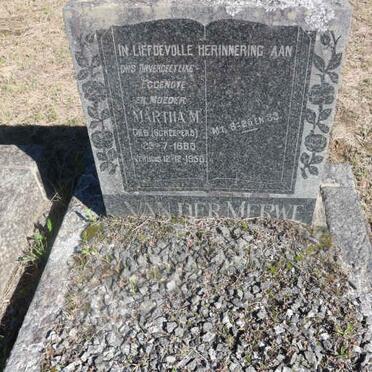 MERWE Martha M., van der nee SCHEEPERS 1888-195?