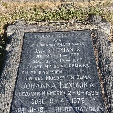 MÜLLER Jan Stephanus 1888-1952 &amp; Johanna Hendrika VAN NIEKERK 1895-1978