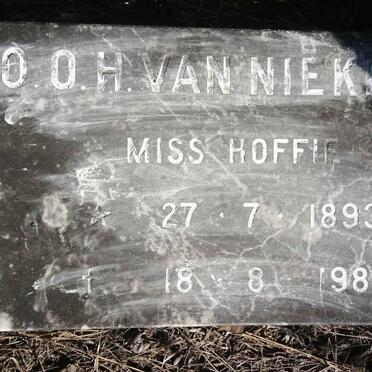 NIEKERK O.O.H., van 1893-1981