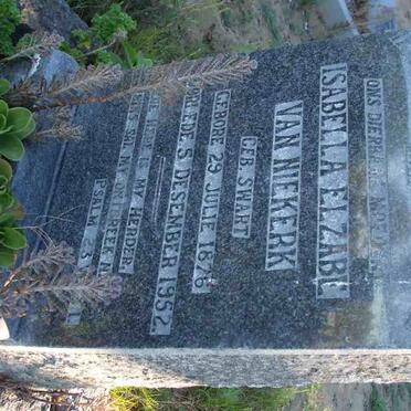 NIEKERK Isabella Elzabe, van nee SWART 1876-1952