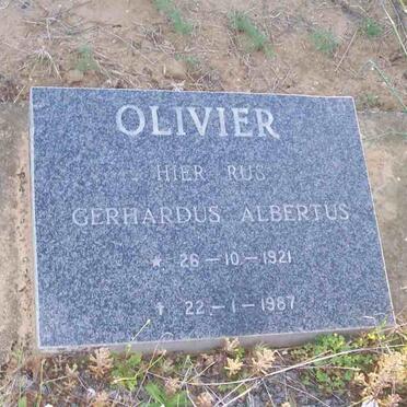OLIVIER Gerhardus Albertus 1921-1987
