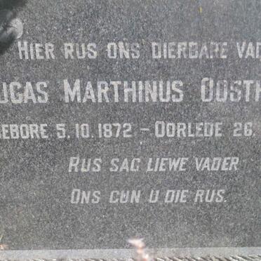 OOSTHUIZEN Lucas Marthinus 1872-1955