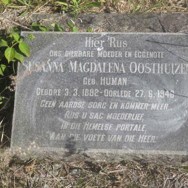 OOSTHUIZEN Susanna Magdalena nee HUMAN 1882-1940