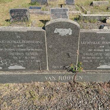 ROOYEN Jacobus Renier, van 1887-1963 &amp; Charlotte Grove VAN ROOYEN 1887-1972