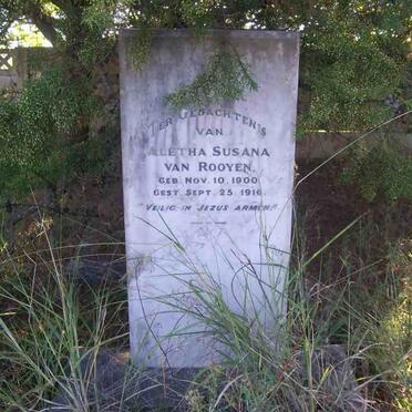 ROOYEN Aletha Susana, van 1900-1916