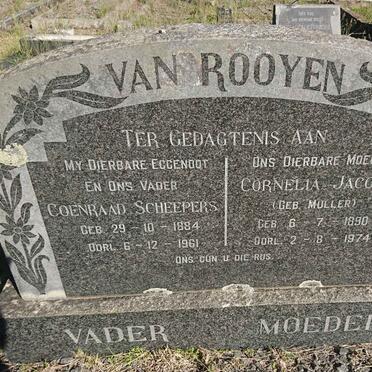 ROOYEN Coenraad Scheepers, van 1884-1961 &amp; Cornelia Jacoba MULLER 1890-1974
