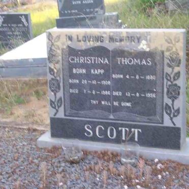 SCOTT Thomas 1880-1956 &amp; Christina KAPP 1906-1986