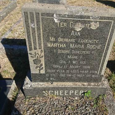 SCHEEPERS Martha Maria Roche nee SCHEEPERS 1931-1966