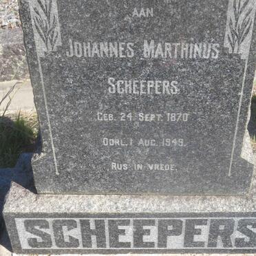 SCHEEPERS Johannes Marthinus 1870-1949