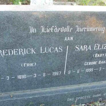 SCHEEPERS Frederick Lucas 1890-1967 &amp; Sara Elizabeth BAKKES 1895-1969