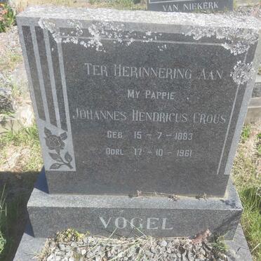 VOGEL Johannes Hendricus Crous 1883-1961