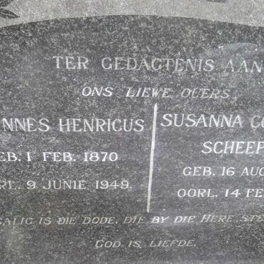 VOGEL Johannes Henricus 1870-1949 &amp; Susanna Coenradina SCHEEPERS 1876-1956