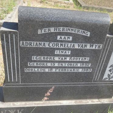 WYK Albertus Petrus, van 1890-1947 &amp; Adriana Cornelia VAN ROOYEN 1892-1983