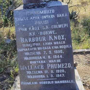 KNOX Barbour 1896-1944 :: PHUMEZO Wallace 1920-1947