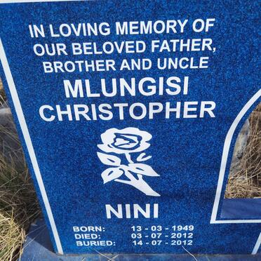NINI Mlungisi Christopher 1949-2012