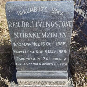 MZIMBA Livingstone Ntibane 1885-1959