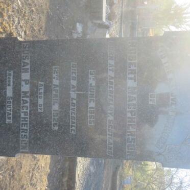 MACPHERSON Robert 1865-1926 &amp; Susan P. SOUTAR 1869-1961