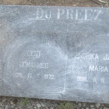 PREEZ Gert Johannes, du -1972 &amp; Hendrika Jacoba Maria -1969