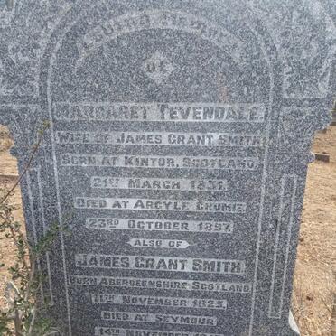 SMITH James Grant 1825-1916 &amp; Margaret TEVENDALE 1831-1897