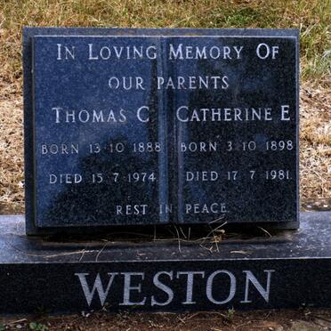 WESTON Thomas C. 1888-1974 &amp; Catherine E. 1898-1981