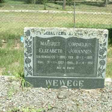 WEWEGE Cornelius Johannes 1889-1956 &amp; Margret Elizabeth BENECKE 1900-1967