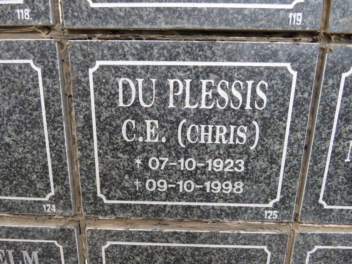 PLESSIS C.E., du 1923-1998