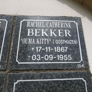 BEKKER Rachel Catherine nee OOSTHUIZEN 1867-1955