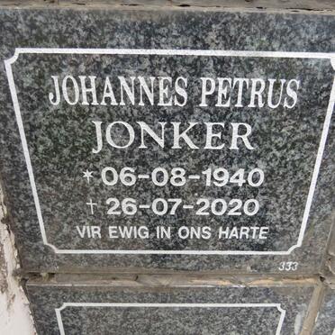 JONKER Johannes Petrus 1940-2020