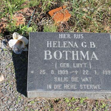 BOTHMA Helena G.B. nee LUYT 1909-1999