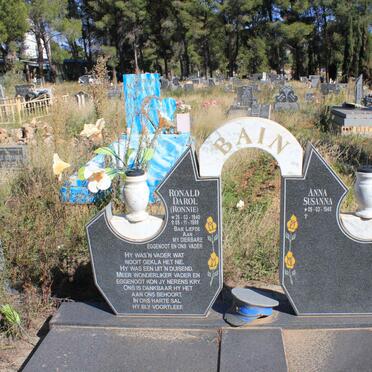 BAIN Ronald Darol 1940-1998 &amp; Anna Susanna 1941-