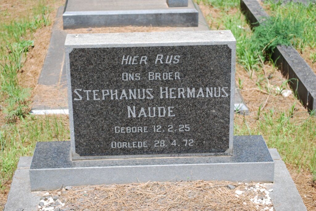 NAUDE Stephanus Hermanus 1925-1972