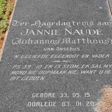 NAUDE Johannes Mattheus 1933-1983