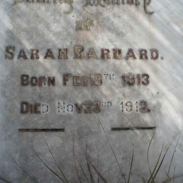 BARNARD Sarah 1913-1913