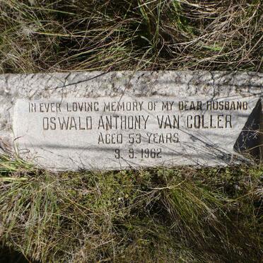 COLLER Oswald Anthony, van -1962