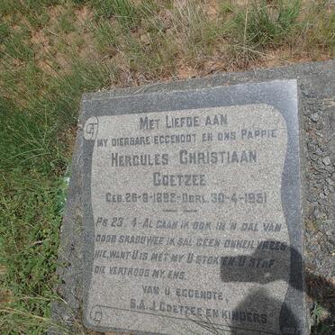 COETZEE Hercules Christiaan 1898-1951