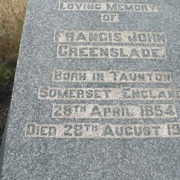 GREENSLADE Francis John 1854-1930