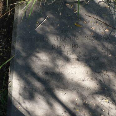 GREYLING Cathrina Johanna Suzanna nee HENNING 1846-1919