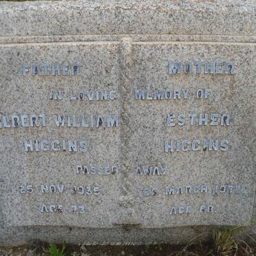 HIGGINS Albert William -1935 &amp; Esther -1932