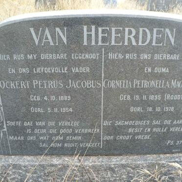 HEERDEN Ockert Petrus Jacobus, van 1889-1954 &amp; Cornelia Petronella Magdalena ROODT 1895-1978